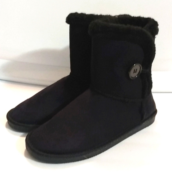 US SPORT BLACK CASUAL FAUX FUR LINED STREETWEAR BOOTS SIZE 7 NWOT - Picture 2 of 6